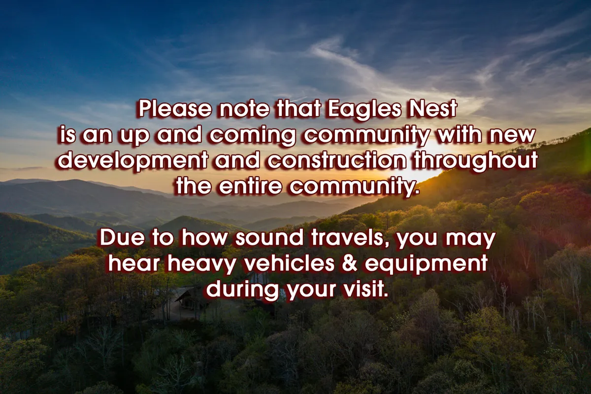 A panoramic mountain landscape with a vibrant sunset sky and lush greenery, capturing the expansive beauty and growth of the Eagles Nest community. The view suggests opportunities for hiking, exploring, and attending outdoor community events, while also hinting at ongoing development and transformation.